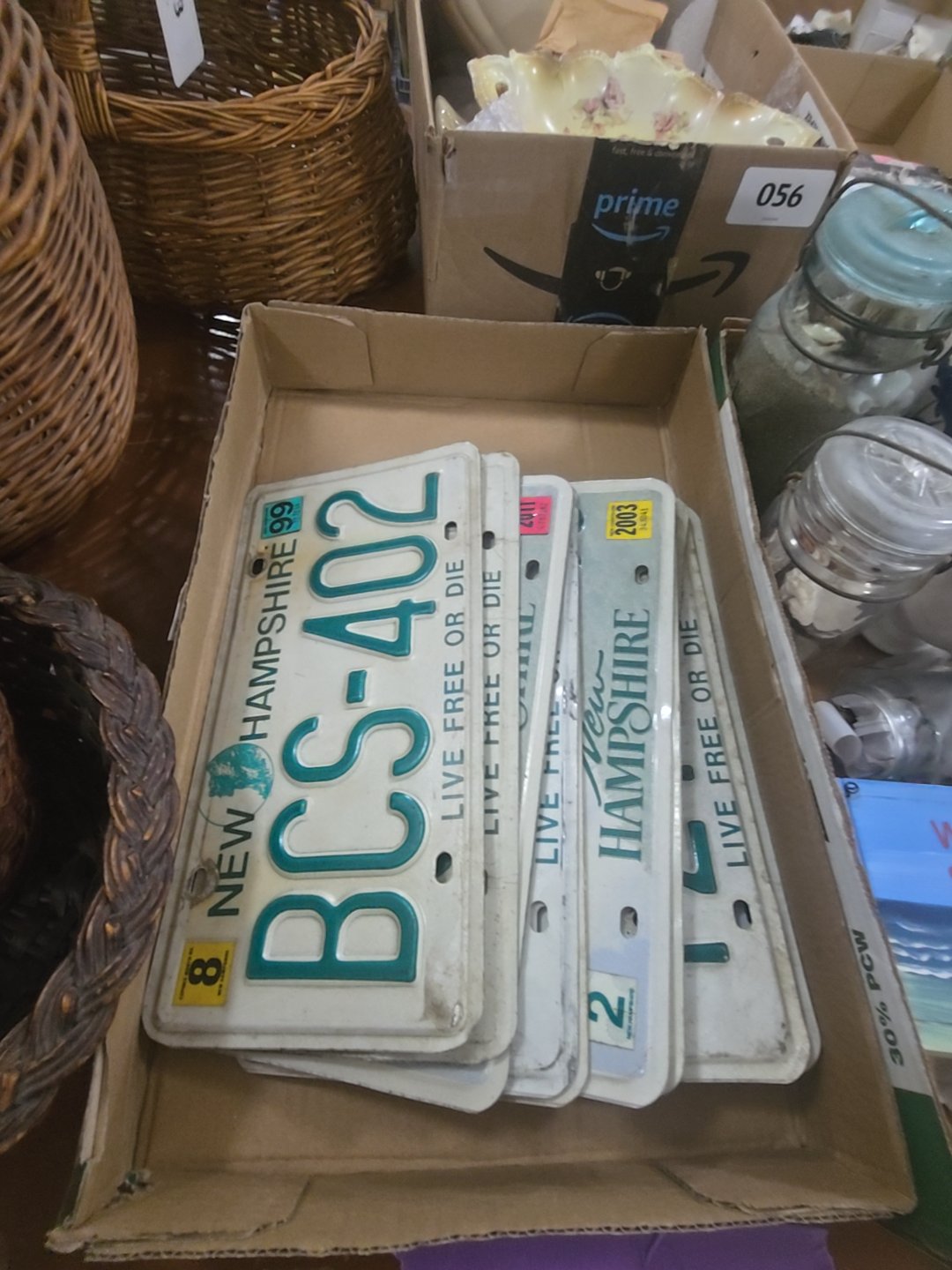 Box lot of modern New Hampshire license plates
