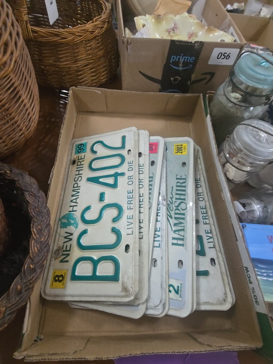 Box lot of modern New Hampshire license plates