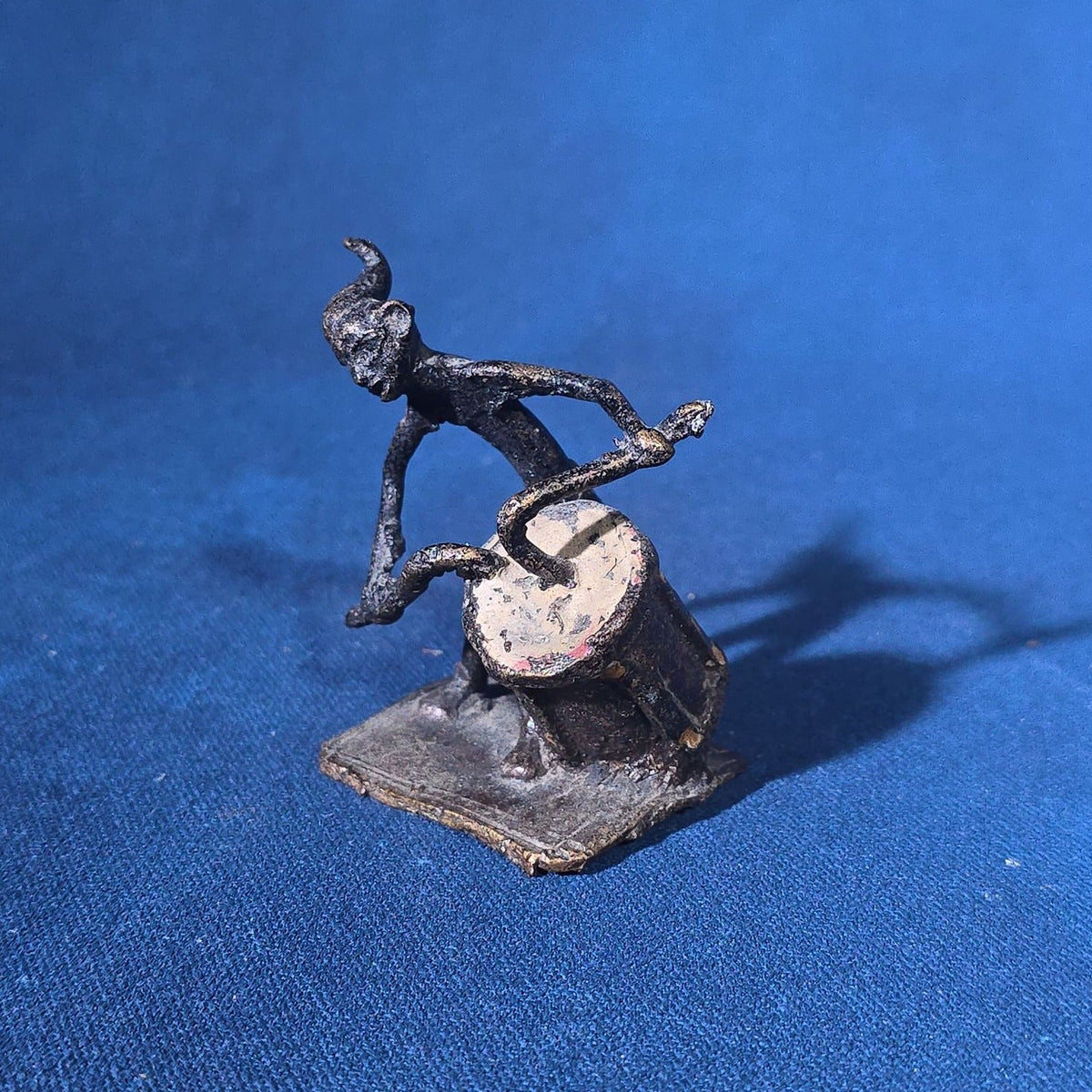 Grouping of 24 Vintage West African Iron Figurines with Painted Details and Provenance Note