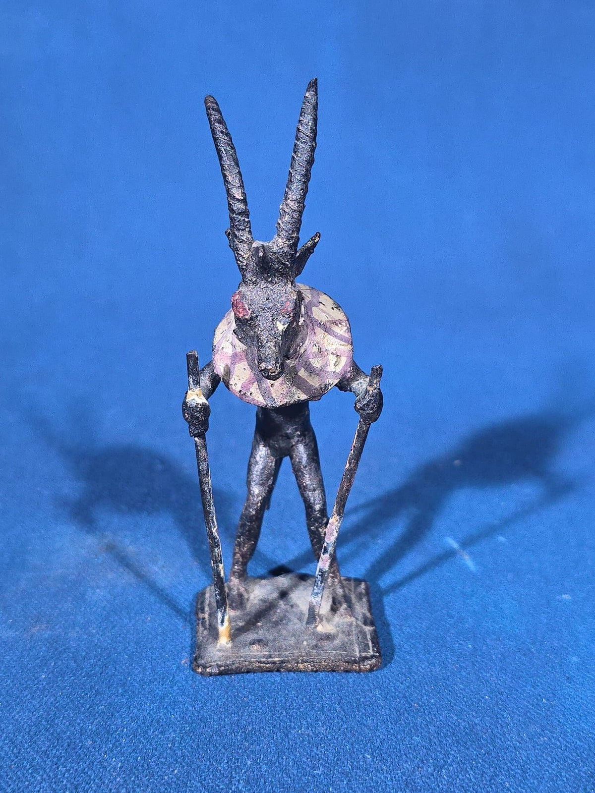 Grouping of 24 Vintage West African Iron Figurines with Painted Details and Provenance Note