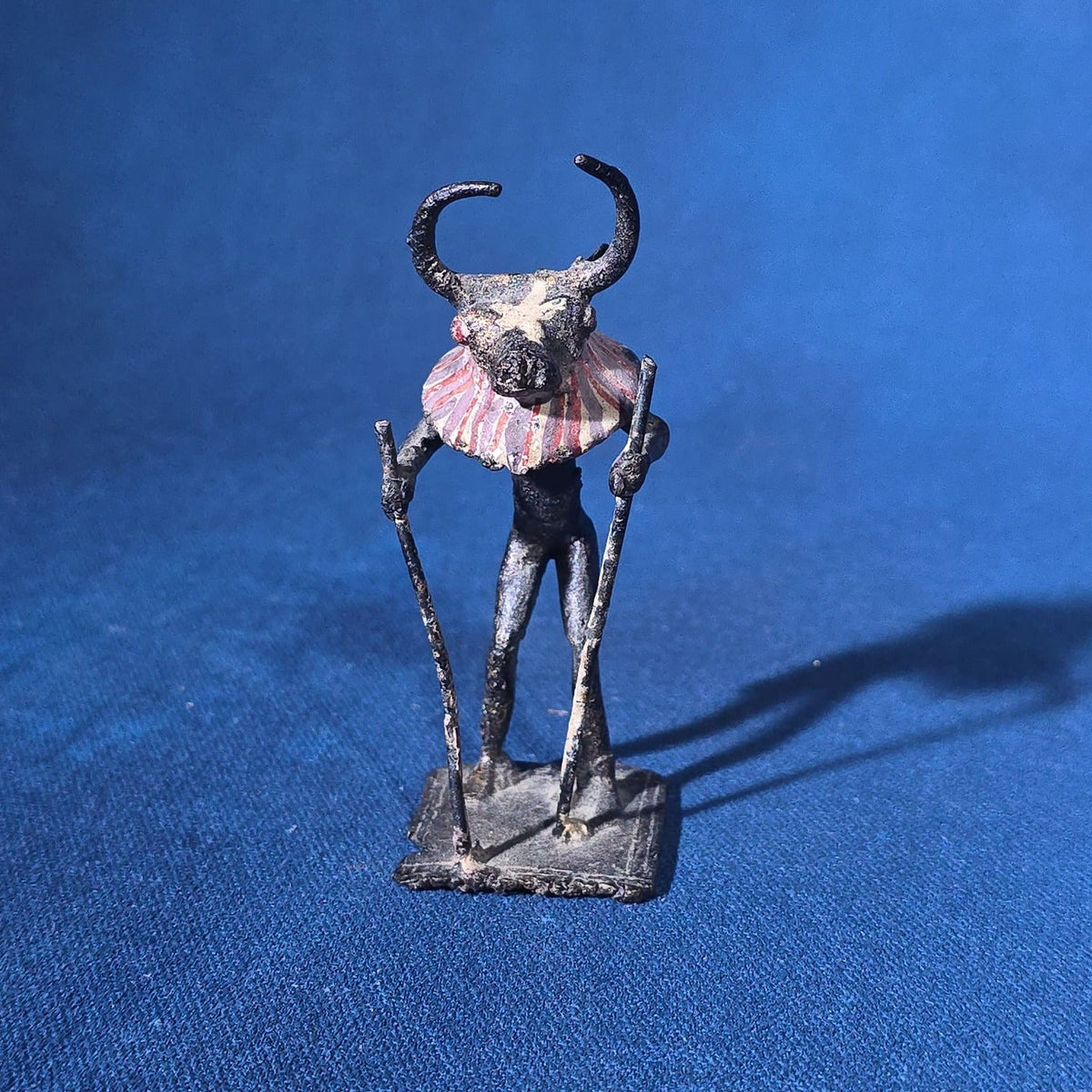 Grouping of 24 Vintage West African Iron Figurines with Painted Details and Provenance Note
