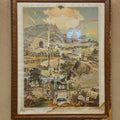 Lot 035 - Antique Framed Masonic "From Darkness to Light" Master Mason Chromolithograph Certificate Print, Published by the Pettibone Bros. Mfg. Co., Cincinnati, Ohio, Copyright 1887, 24-5/8" W x 30-1/2" H