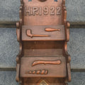 Lot 149 - Antique Folk Art Carved Wood Wall Shelf with Mirror, Initialed "H.P." And Dated 1922, 33-1/2" H