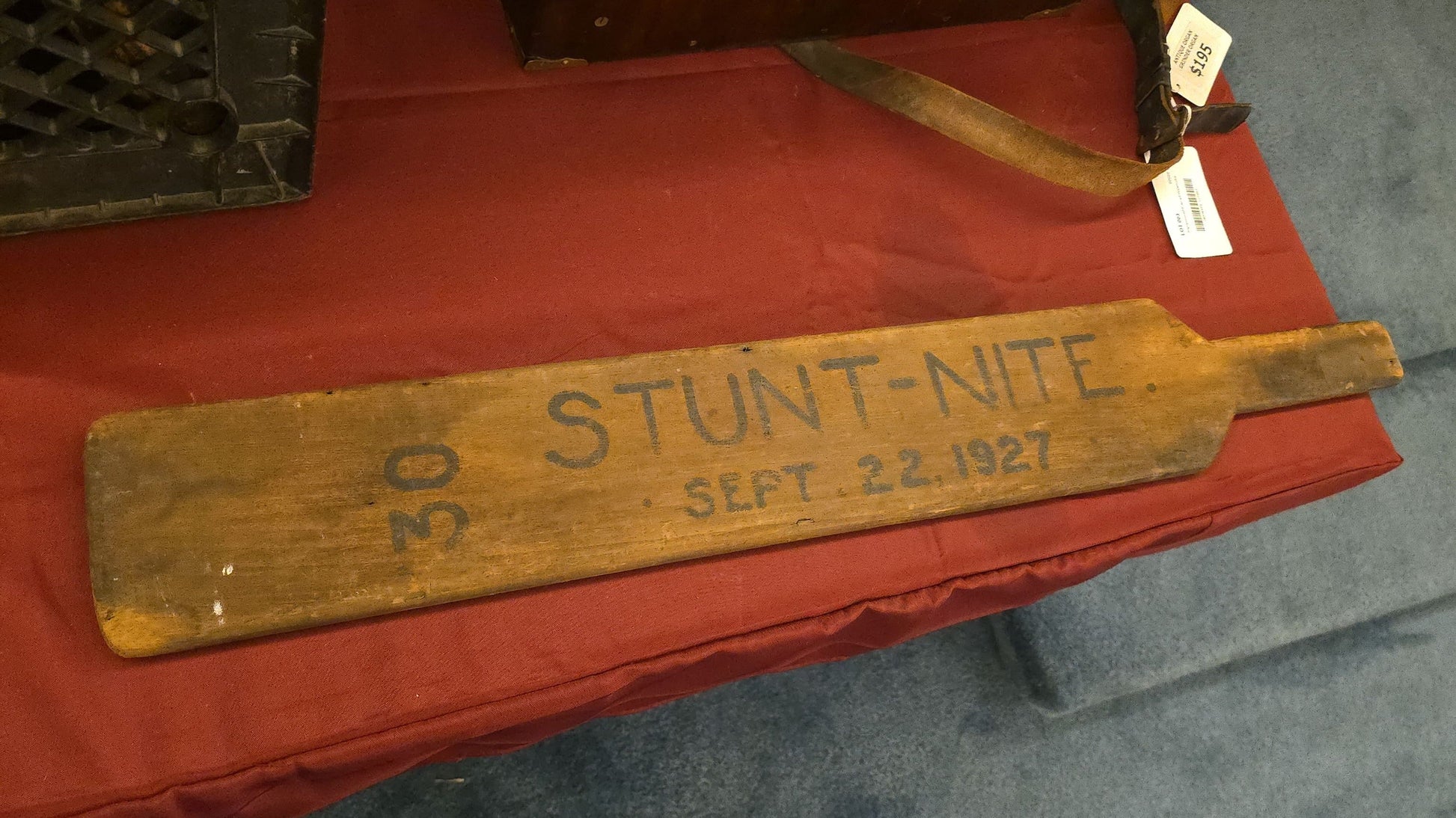 Vintage Wooden Fraternity Hazing Paddle, "Stunt-Nite" Sept. 22, 1927