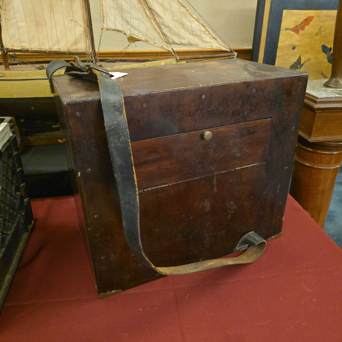 Antique Cob Roller Organ with Leather Carrying Strap