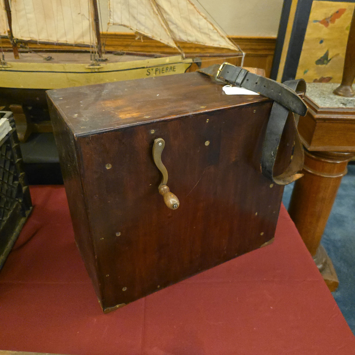 Antique Cob Roller Organ with Leather Carrying Strap