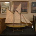 Lot 029 - Antique French Wooden Sailing Ship Model "St Pierre" From Brest on Stand, 40-1/2" L x 40" H