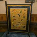 Lot 153 - Vintage Hand-Painted Fireplace Screen with Butterflies and Moths, 32-3/4" L x 13-1/8" W x 47-5/8" H