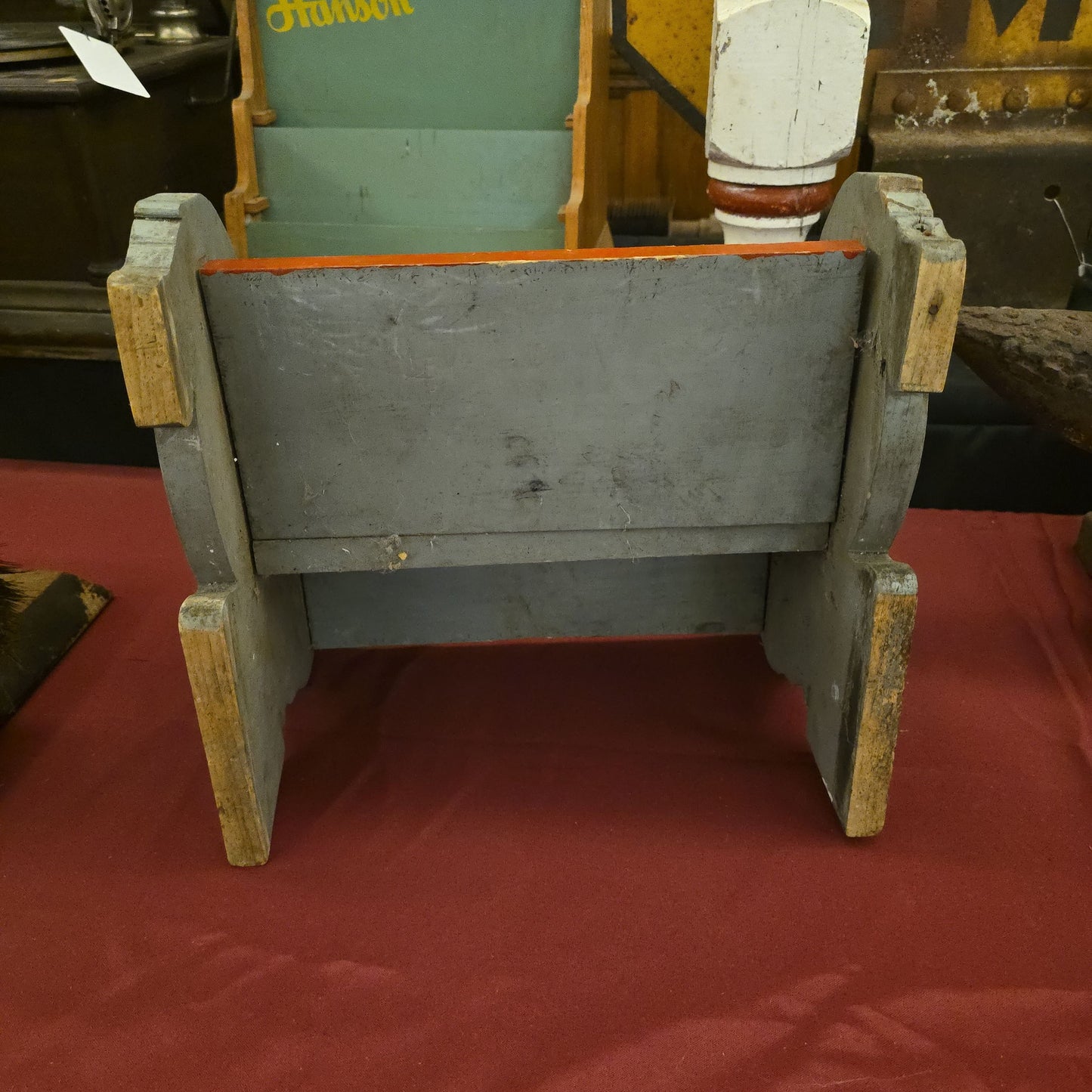 Vintage Folk Art Painted Wood Elephant Children's Step Stool, for Display