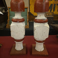 Lot 168 - Pair of Antique Painted Wooden Newel Post Finials, 18-3/4" H each