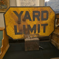 Lot 049 - Vintage Double-Sided Cast Iron Railroad "Yard Limit" Sign with Mounting Bracket, 27-1/8" L x 23-5/8" H