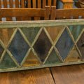 Lot 094 - Antique Stained Glass Window Panel with Diamond Pattern, Note Chipped Panel, 43-3/4" L x 16-7/8" H