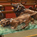 Lot 159 - Vintage Glazed Ceramic Lion Sculpture, 22-5/8" L x 11-1/2" H