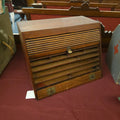 Lot 144 - Antique Oak Tambour Front Desktop Cabinet with Drawer, 16-1/2" L x 12-1/4" H