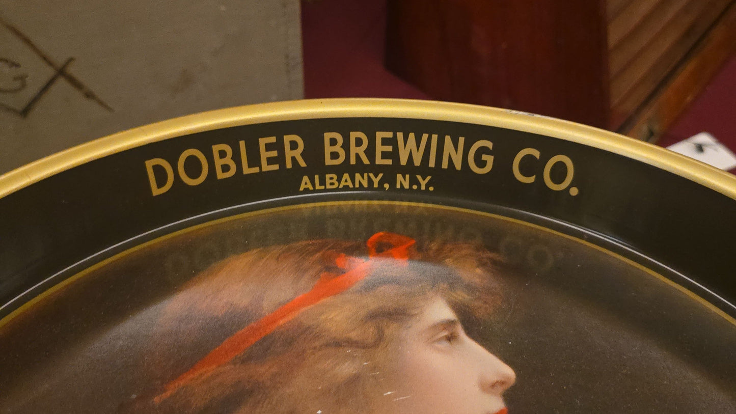 Antique Dobler Brewing Co. P.O.N. Beer Advertising Tin Lithograph Serving Tray, Albany, New York