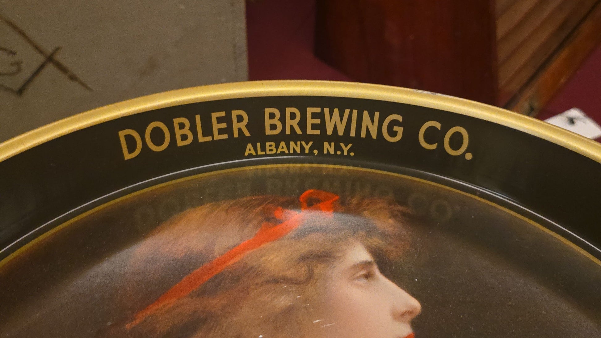 Antique Dobler Brewing Co. P.O.N. Beer Advertising Tin Lithograph Serving Tray, Albany, New York