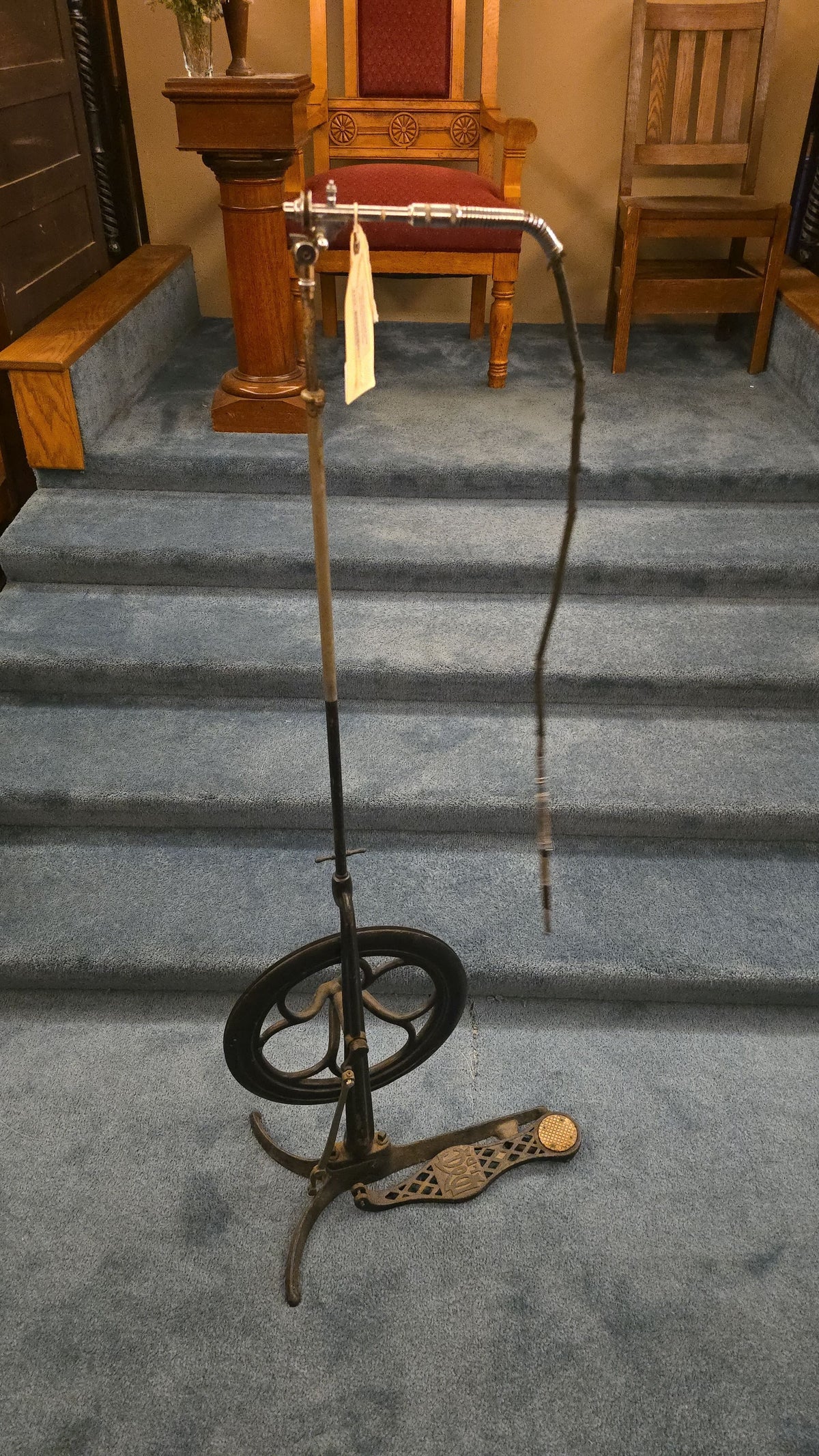 Antique Treadle-Powered Dental Drill with Flexible Handpiece, Manufactured by C. Ash & Sons, England