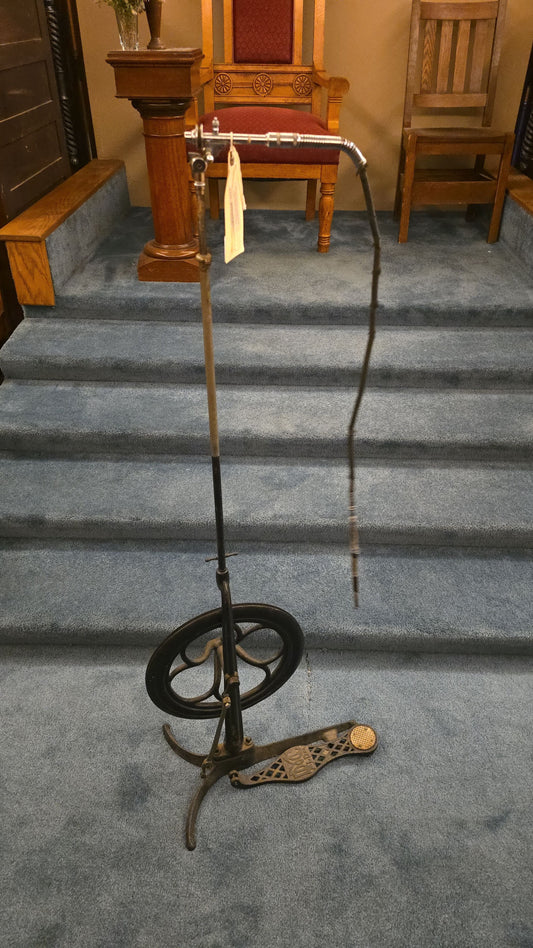 Antique Treadle-Powered Dental Drill with Flexible Handpiece, Manufactured by C. Ash & Sons, England