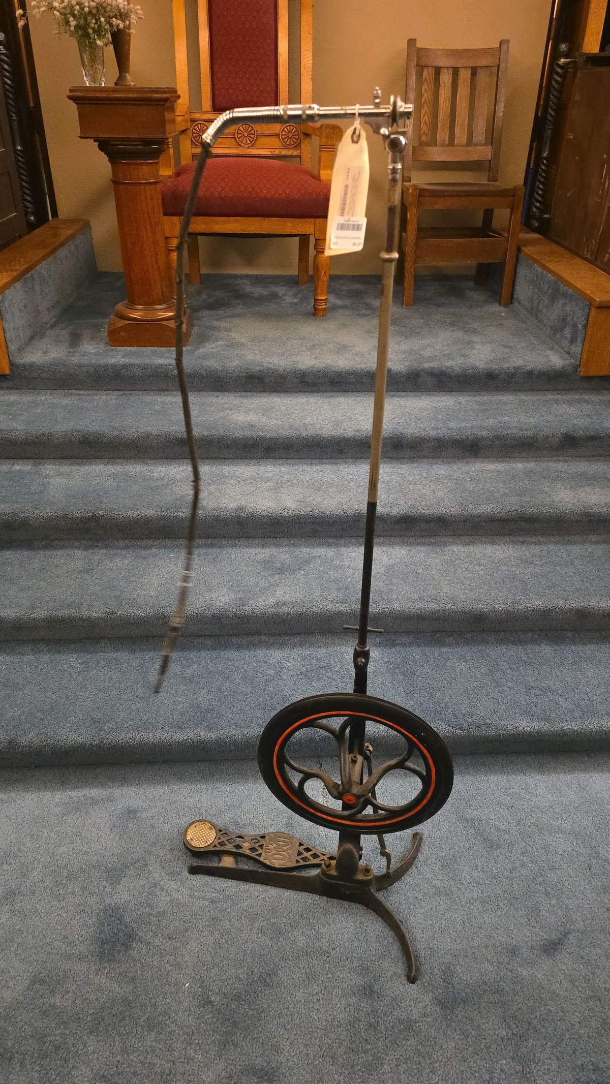 Antique Treadle-Powered Dental Drill with Flexible Handpiece, Manufactured by C. Ash & Sons, England