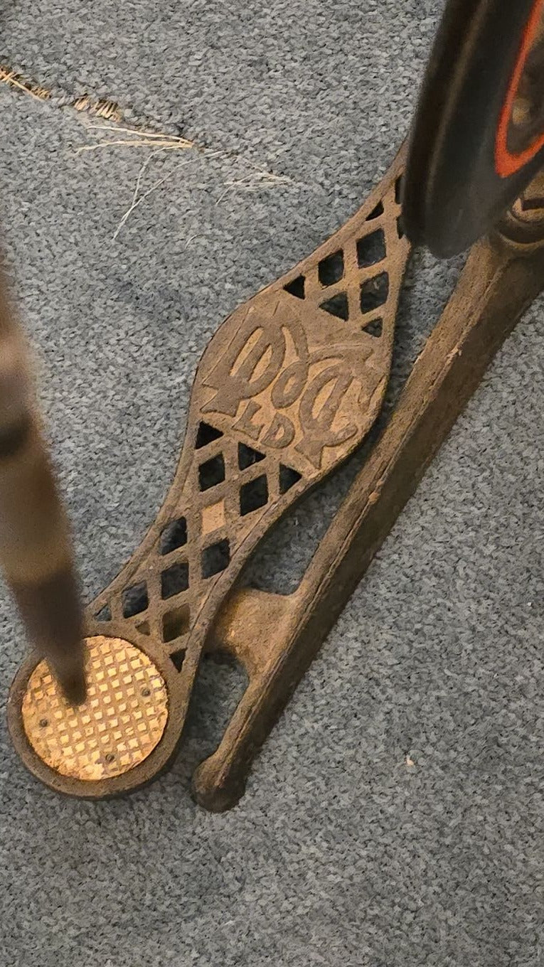 Antique Treadle-Powered Dental Drill with Flexible Handpiece, Manufactured by C. Ash & Sons, England