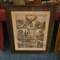 Lot 034 - Antique Framed Masonic Chromolithograph Print, "The Oriental Guide," Copyright by James Warren Currier, 1874, Published by Armstrong & Co., Boston, Massachusetts, 27-3/4" W x 32-1/2" H