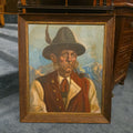 Lot 060 - Vintage Framed Oil Painting on Canvas, Portrait of a Tyrolean Man Smoking a Pipe Titled "Top of the World" By Jeno Gussich, 23-3/4" W x 27-3/4" H