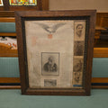 Lot 085 - Antique Framed Armenian-Language Commemorative Broadside with Eagle Vignette, Portraits, and Monastery View, Circa 1907, 25" W x 29-1/8" H