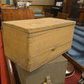 Lot 171 - Antique Yellow-Painted Wooden Hinged-Lid Box, 20-1/2" L x 11-1/2" W x 10-1/2" H