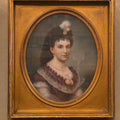 Lot 063 - Antique Framed Pastel Portrait of a Woman in Gilt Frame with Oval Mat, 31-3/4" W x 36-1/2" H