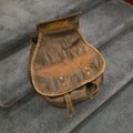 Lot 166 - Vintage Leather Saddlebag with Snakeskin Eagle Motif and Braided Trim, 15-1/2" L