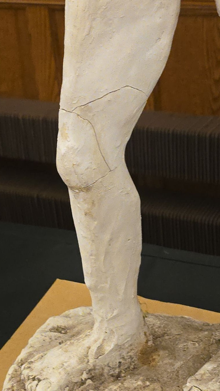 Vintage Plaster Sculpture of a Standing Female Nude
