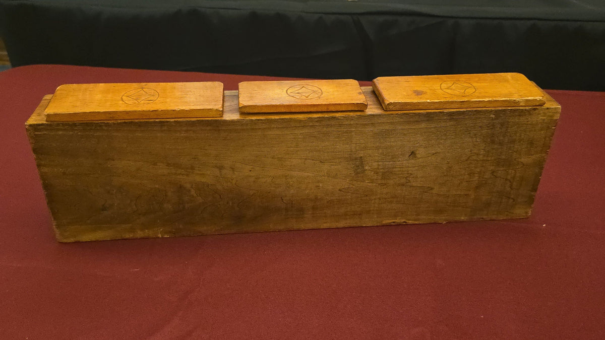 Vintage Handmade Wooden Three-Drawer Dresser Box with Pyrography "To Mom With Love" Inscription