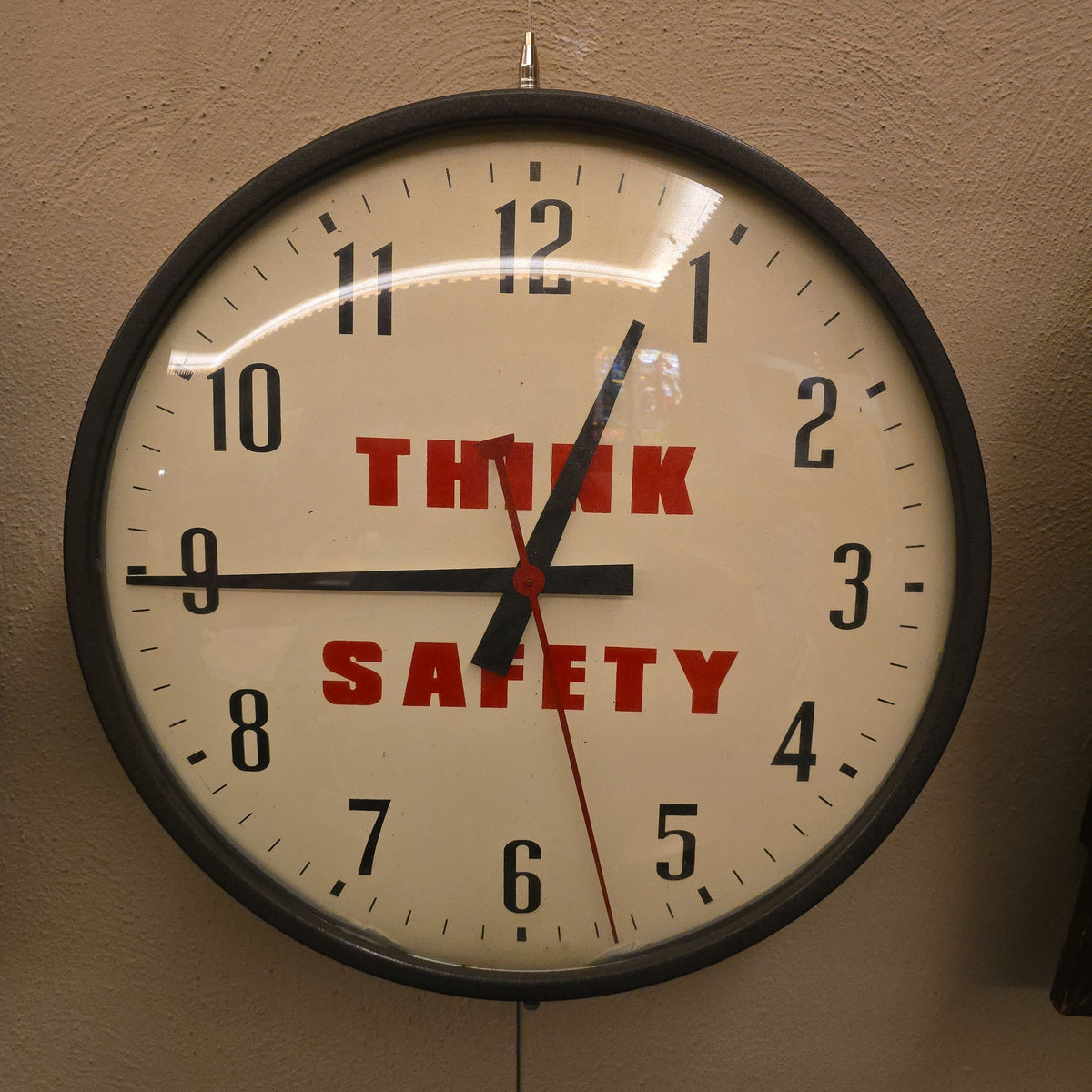 Vintage "Think Safety" Electric Wall Clock