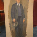 Lot 061 - Vintage Oil Painting on Canvas, Full-Length Portrait of a Man in Suit Holding a Hat, Unsigned, 20-5/8" W x 38" H