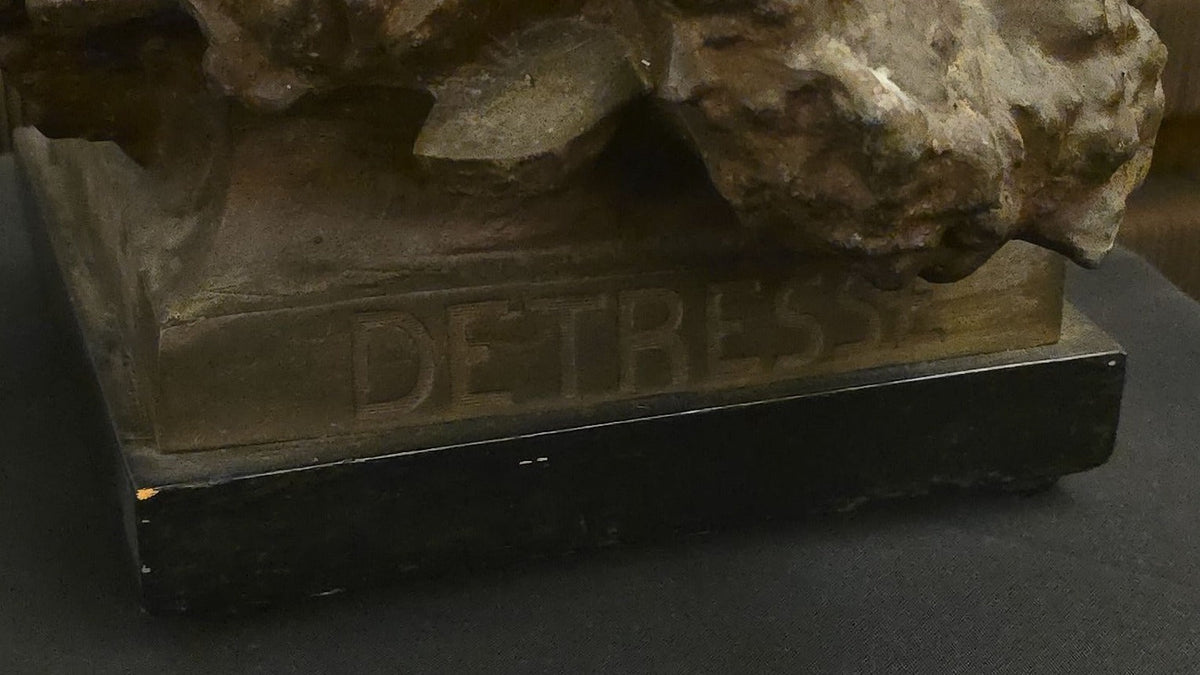 Antique "Detresse" ("Distress") Spelter Figural Sailor Lamp after Max Arthur Waagen