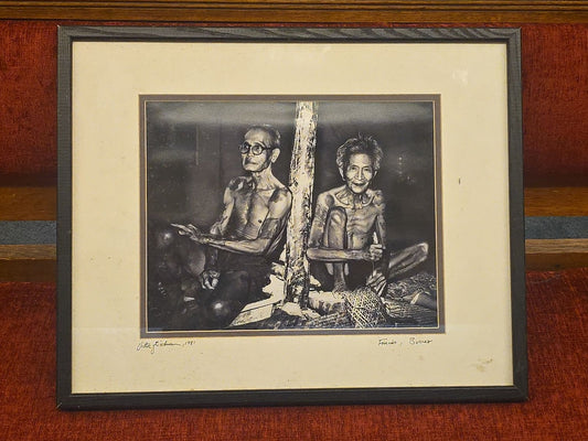 Vintage Framed Photograph "Friends, Borneo," Photographed by Victor Friedmann, 1981