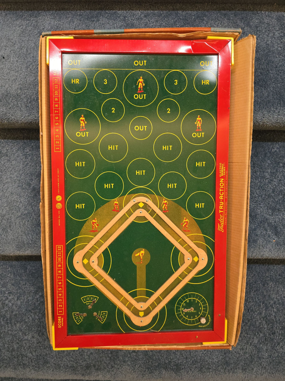 Vintage Tudor Tru-Action Electric Baseball Game in Original Box