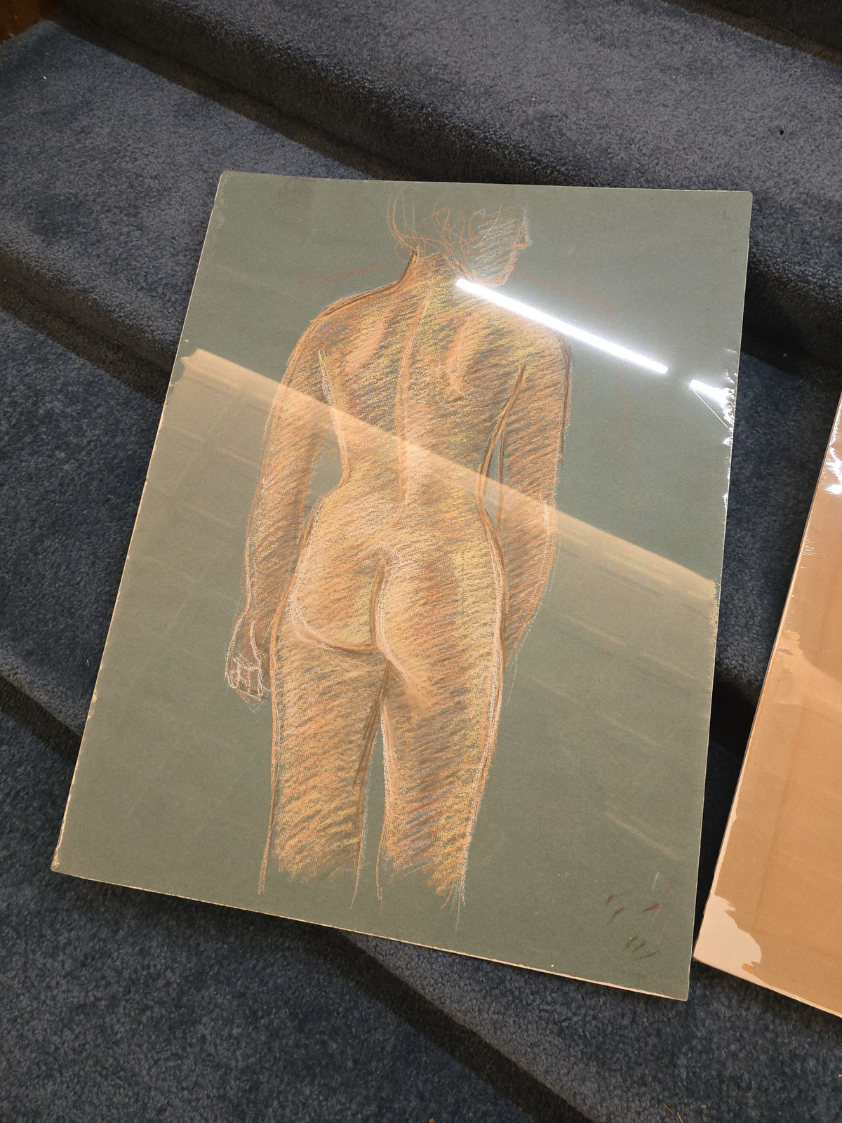 Grouping of Five Vintage Nude Figure Study Drawings on Paper by Houston E. Bird, 1963