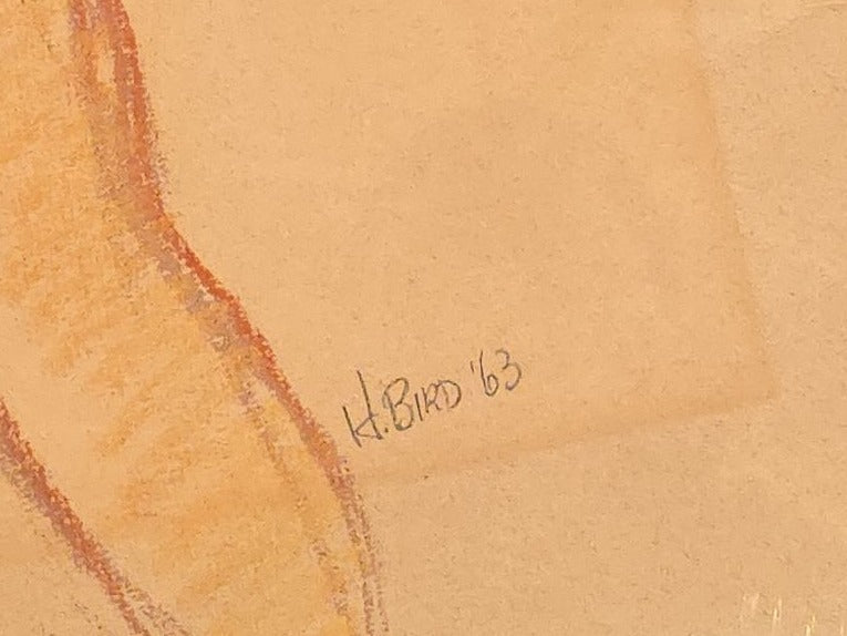 Grouping of Five Vintage Nude Figure Study Drawings on Paper by Houston E. Bird, 1963