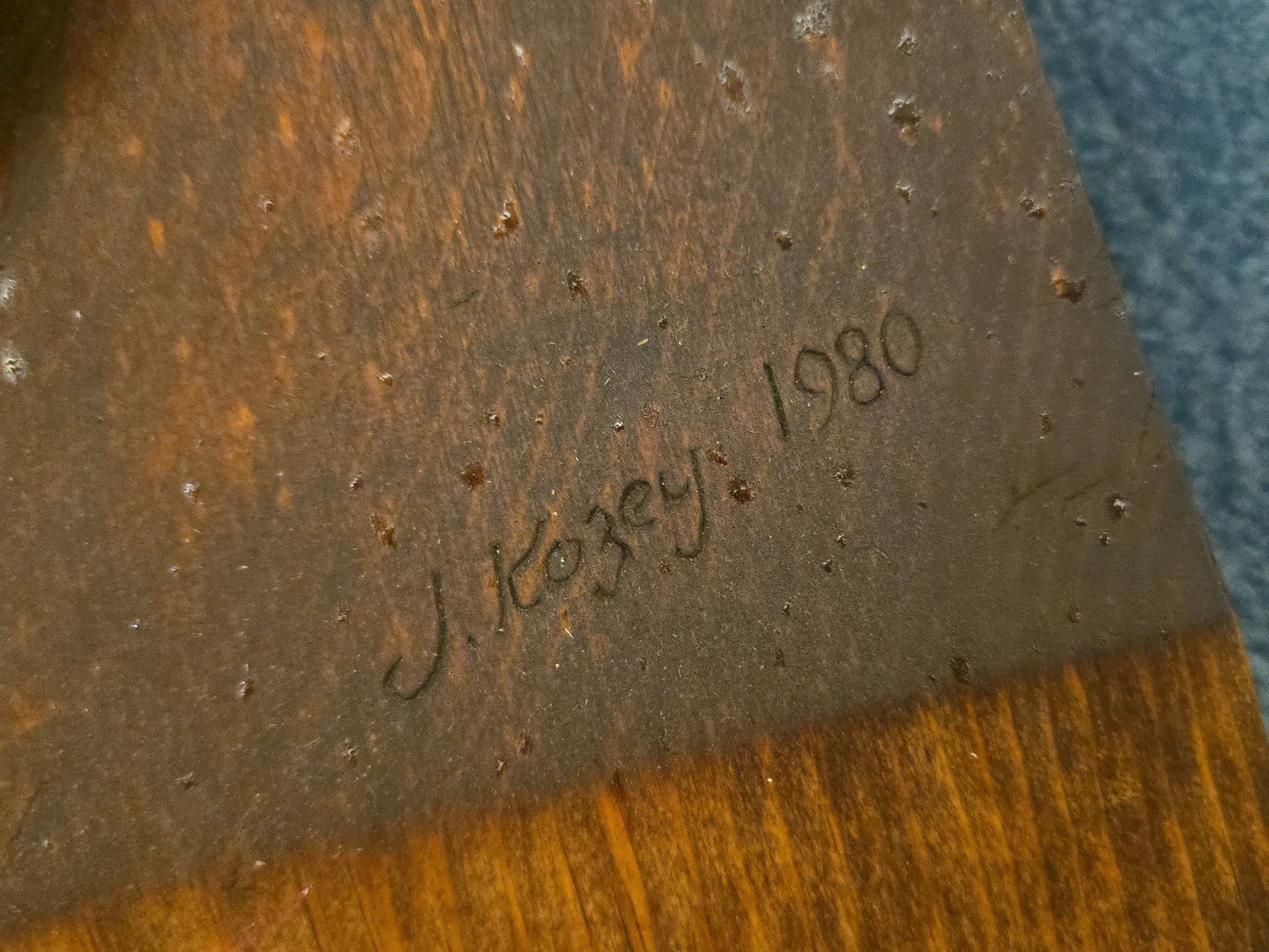 Vintage Carved Wood Relief Panel of Jesus Christ, Signed J. Kozey, 1980