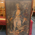 Lot 001 - Antique Oversized Oil Painting on Canvas After Eugene Delacroix "Greece on the Ruins of Missolonghi", 40-1/8" W x 61-5/8" H