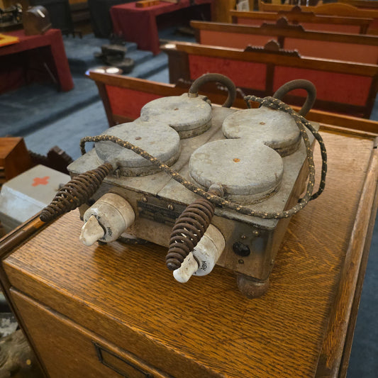 Antique Four-Station Electric Waffle Iron, Manufactured by Acme Electric Heating Co., Boston, Massachusetts
