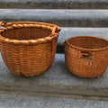 Lot 170 - Pair of Antique Woven Splint Swing-Handle Baskets