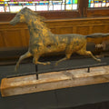 Lot 022 - Antique Running Horse Weathervane on Wood Block Display Stand, 29-1/2" L x 19-3/4" H