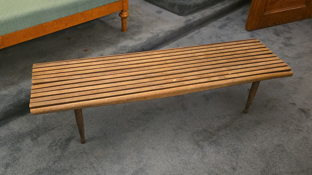 Vintage Mid-Century Modern Yugoslavian Slat Bench