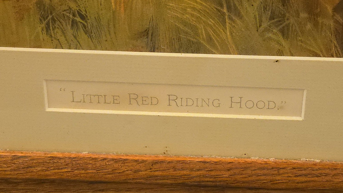 Antique "Little Red Riding Hood" Chromolithograph Print by G. Hillyard Swinstead, Hand-Signed