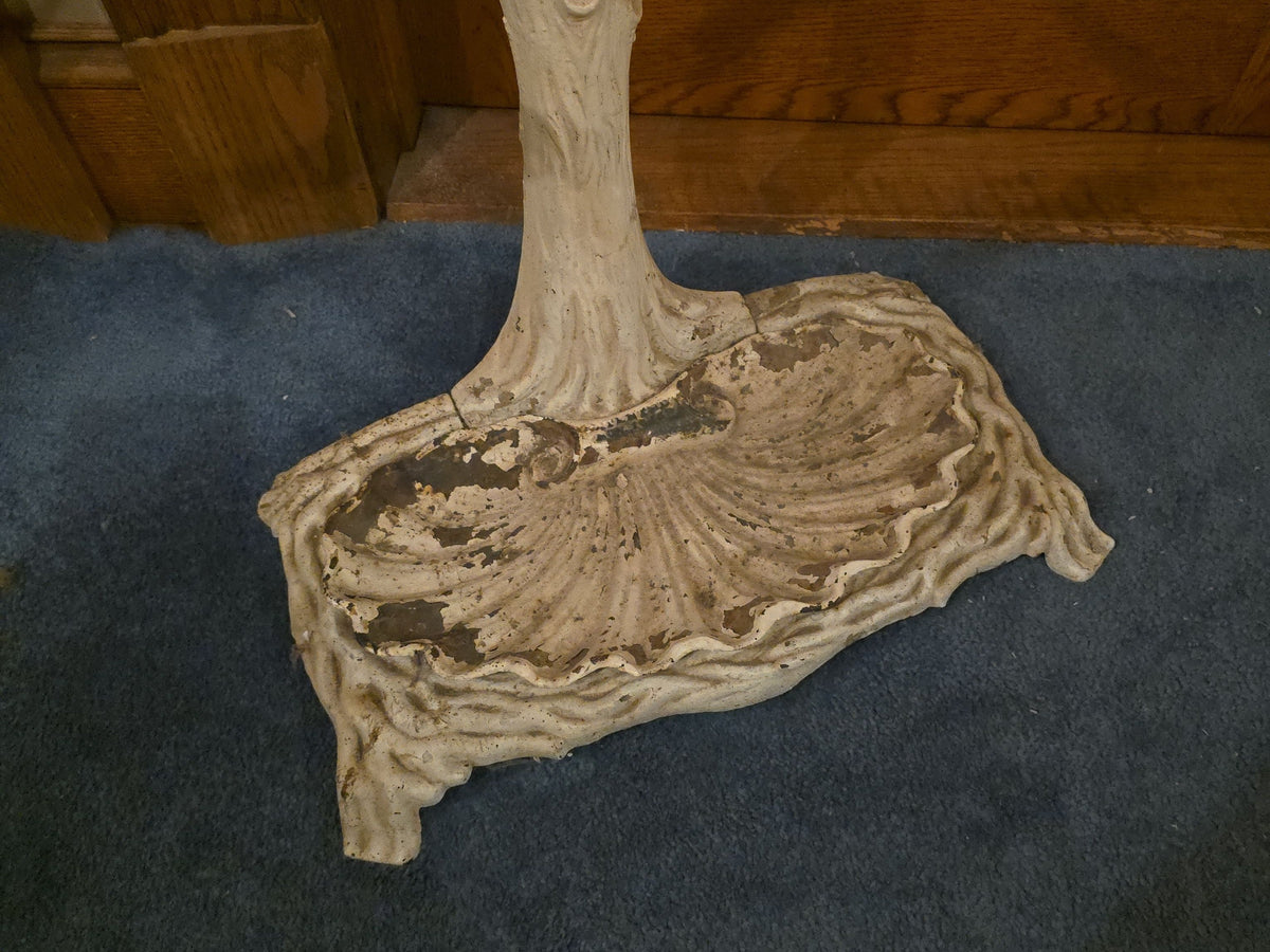 Antique Cast Iron Tree-Form Hall Tree and Umbrella Stand, Patented November 13, 1858, with Removable Drip Tray, Note Damage
