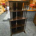 Lot 140 - Antique Five-Tier Corner Etagere with Turned Spindle Supports, 27-1/2" L x 49" H