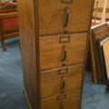Lot 142 - Antique Oak Four-Drawer Filing Cabinet, 19-3/8" L x 28" W x 51-1/8" H