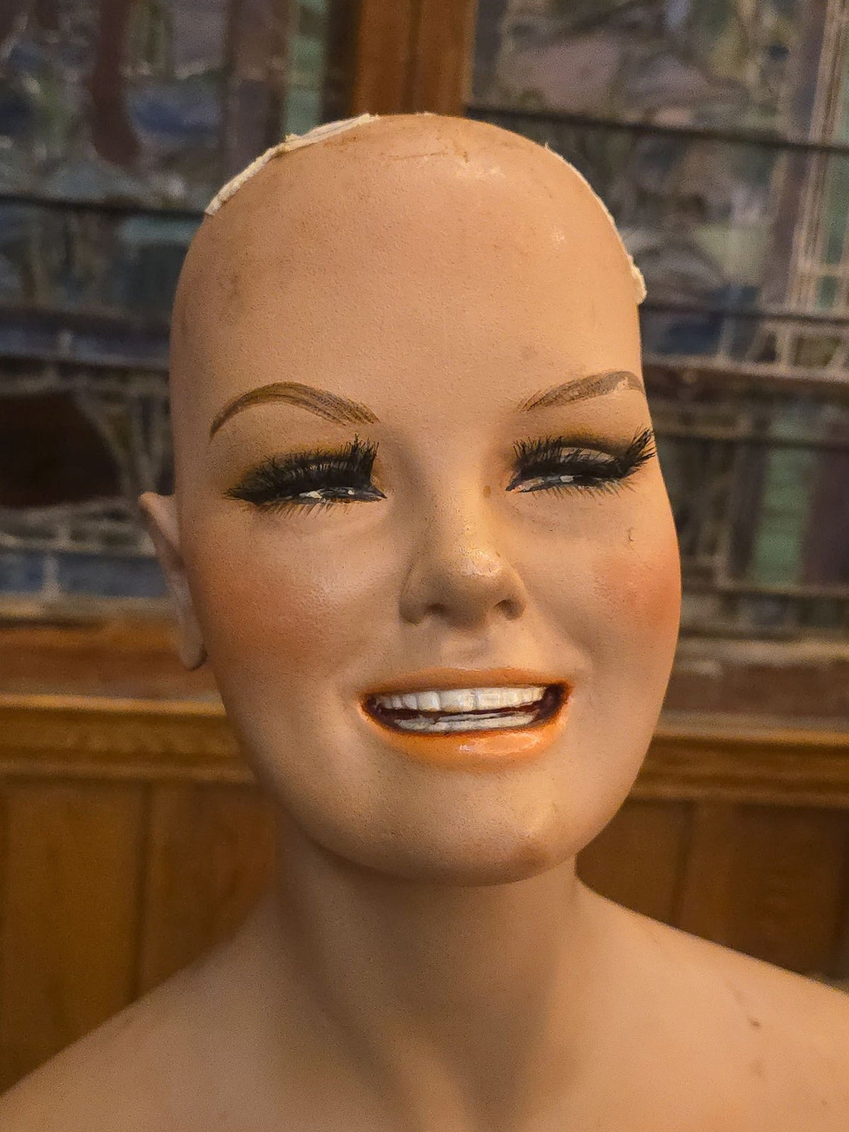 Vintage Full-Body Female Display Mannequin on Metal Base